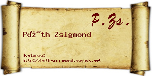 Páth Zsigmond névjegykártya